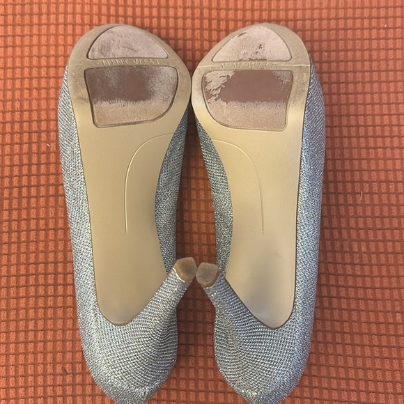 Nine West Silver Open Toe Platform Heels - Picture 4 of 13